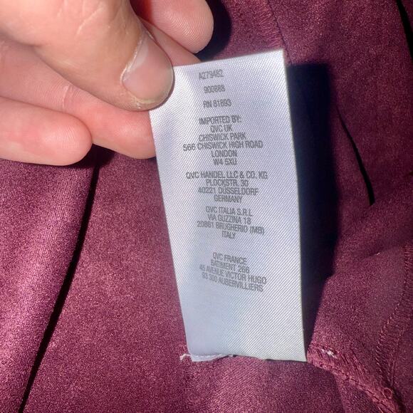 Logo Burgundy Open Front Sweater Jacket Medium Excellent Condition - Picture 8 of 8